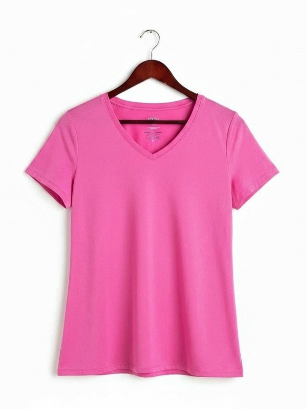 Dry Tek V-Neck Short Sleeve Tee Pink